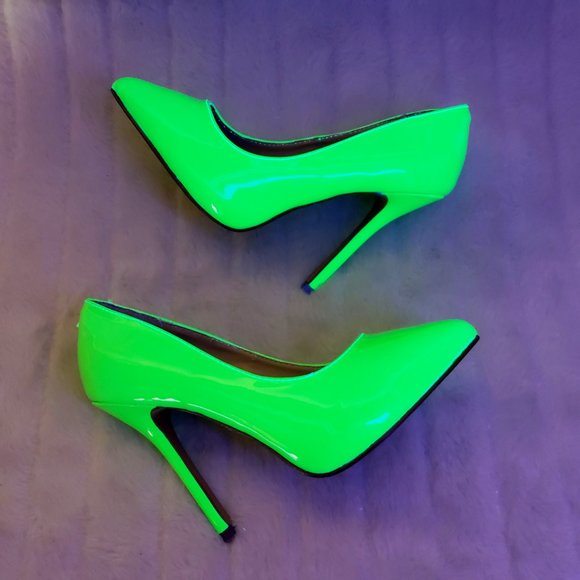 Pleaser Shoes Neon Lime Green Uv High Heel Pumps Poshmark